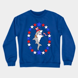 Patriotic Shark Crewneck Sweatshirt